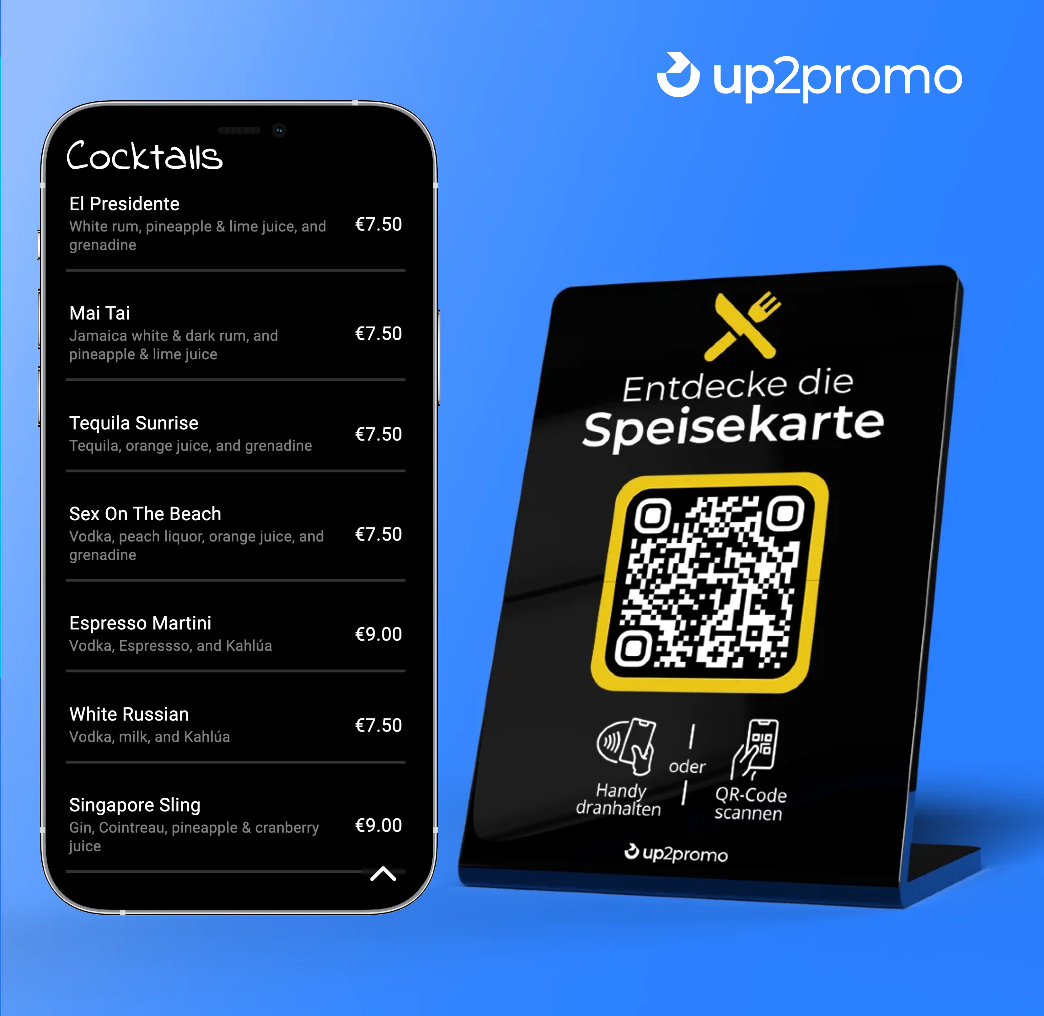 Menu Display with NFC & QR