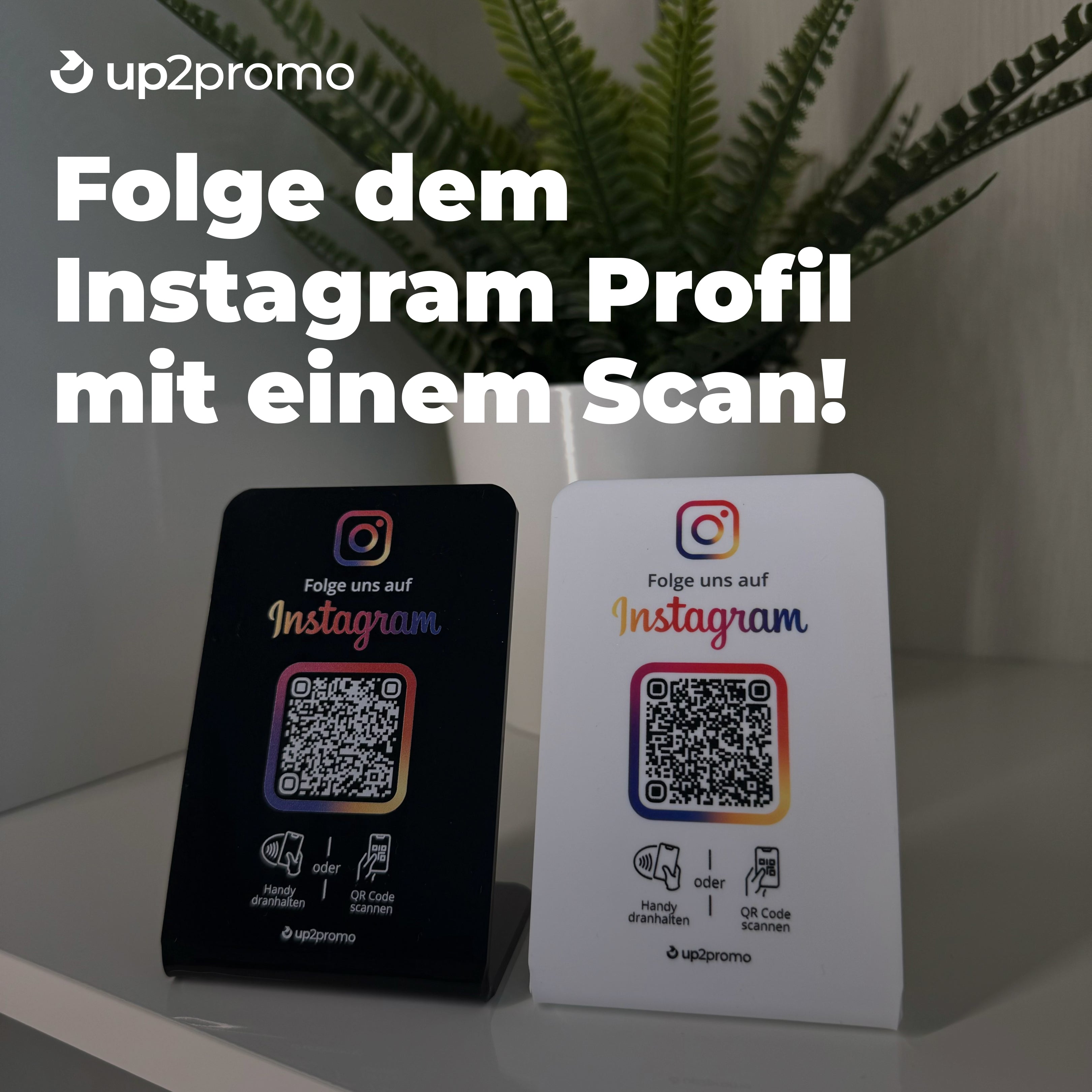 Instagram table display with NFC & QR